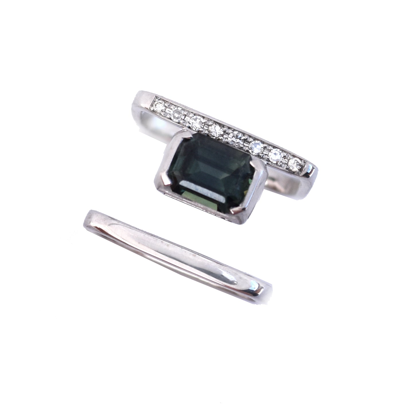 Persia Birthstone Ring - Sapphire and Pave Diamond