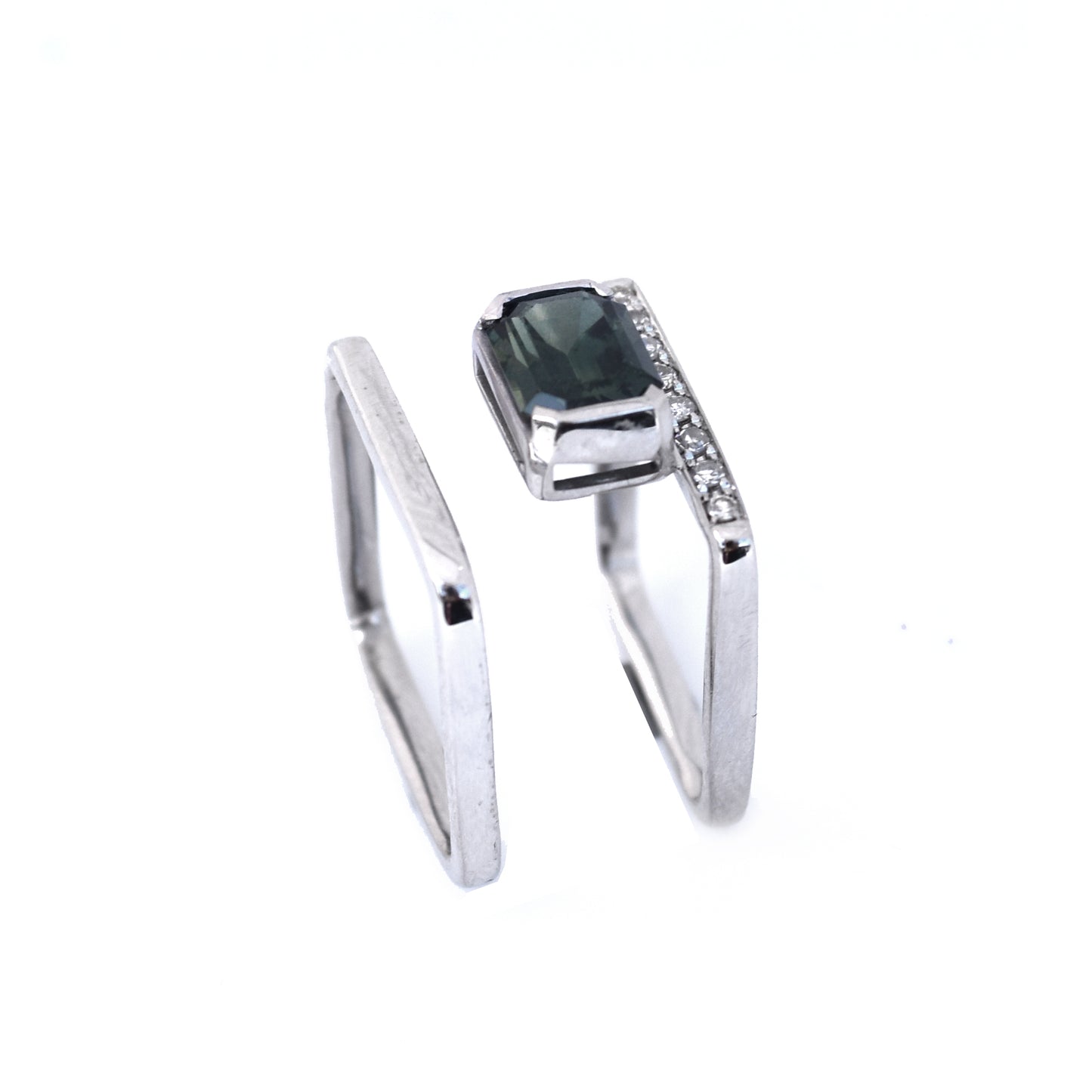 Persia Birthstone Ring - Sapphire and Pave Diamond