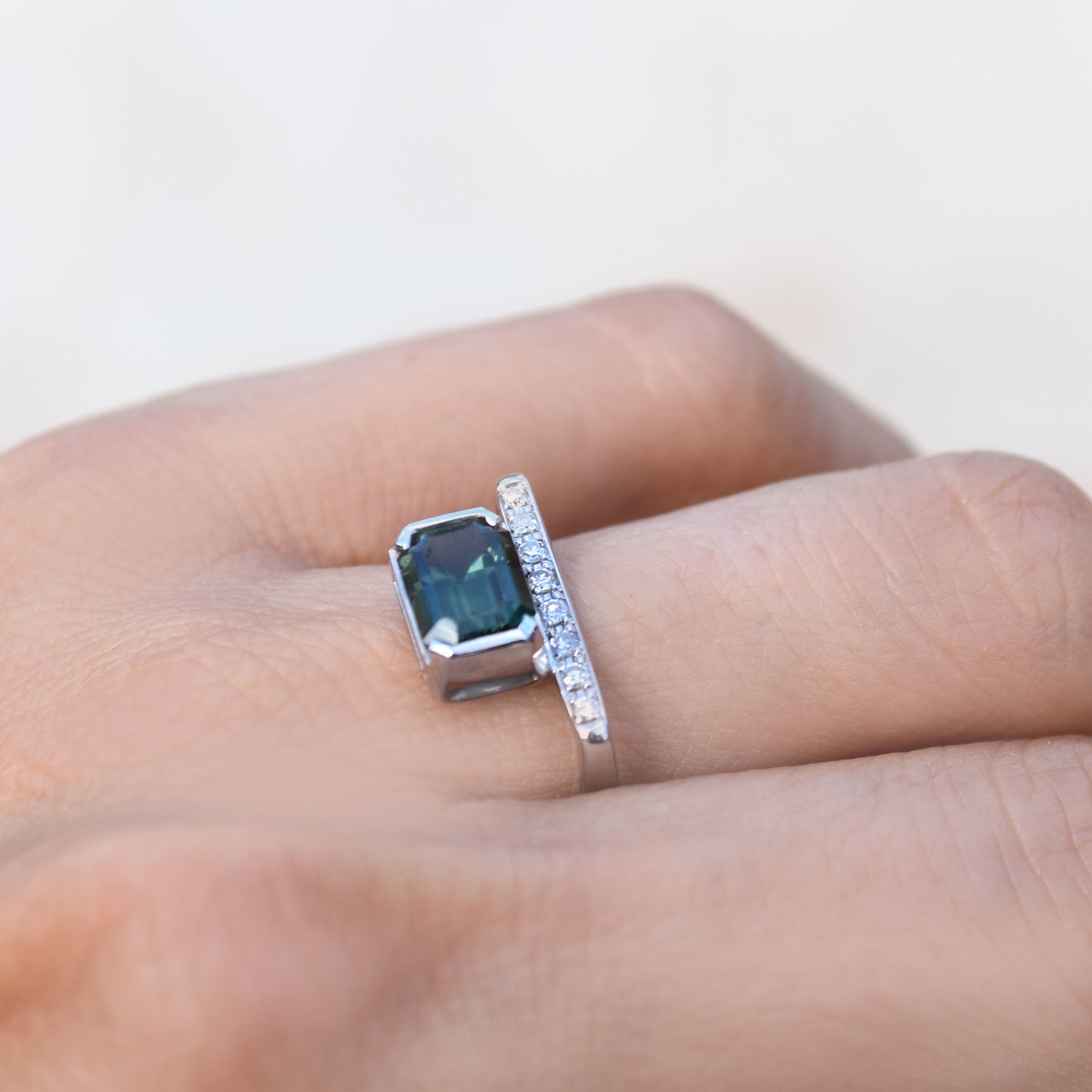 Persia Birthstone Ring - Sapphire and Pave Diamond