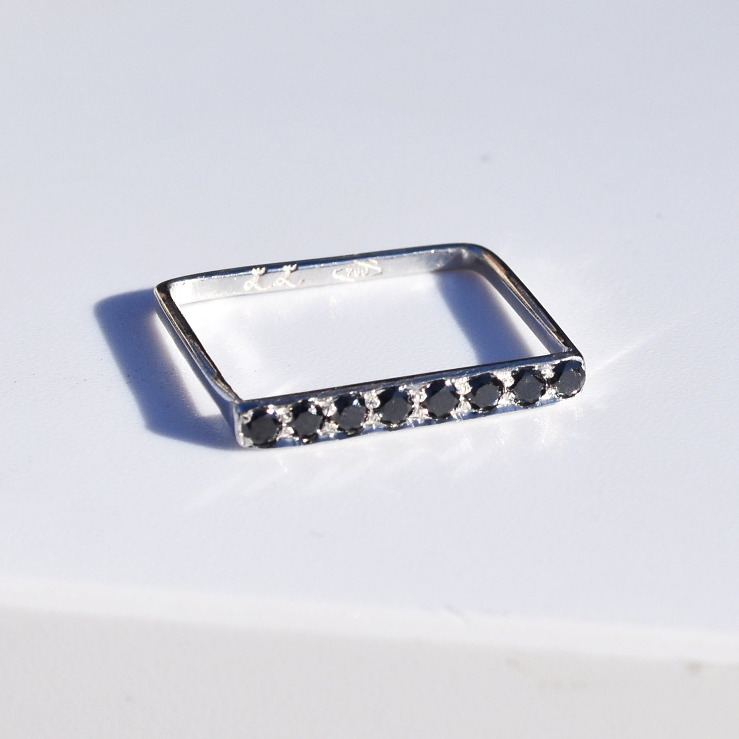 Black Diamond Pave Square Eternity Band