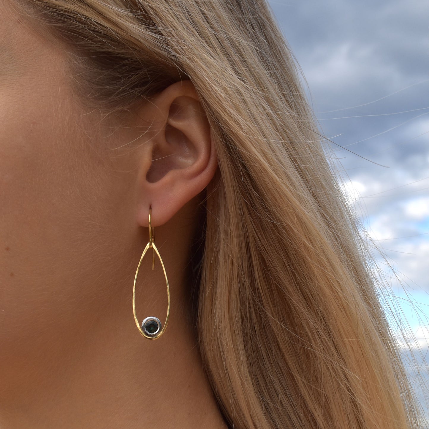 Green Sapphire Drop Earrings