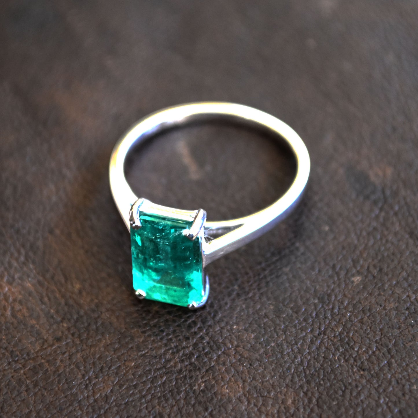 Large Emerald Solitaire Ring
