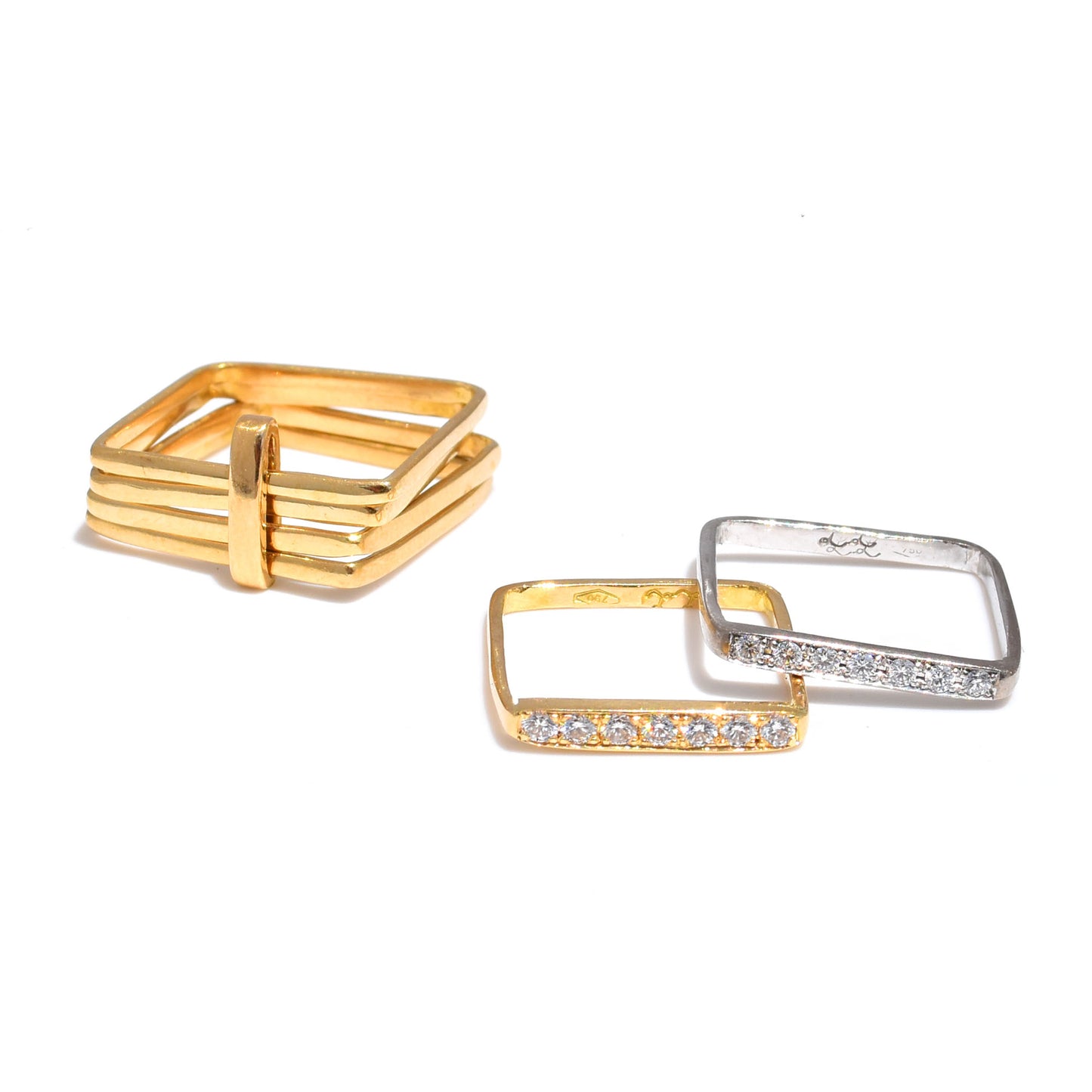 Pave Diamond Eternity Sleek Square Band - 18K White Gold