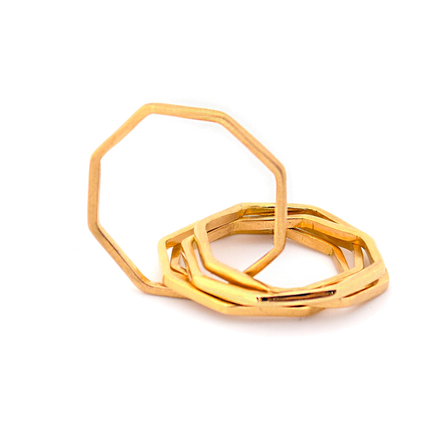 Octagon Interlock Ring - 18K Yellow gold
