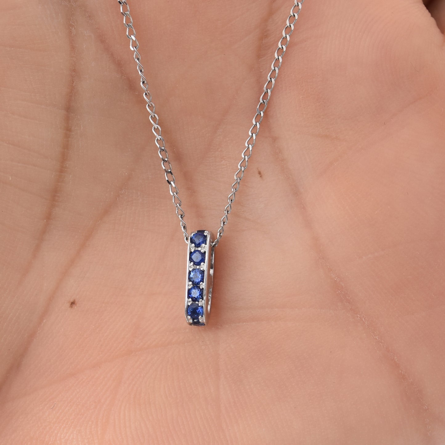 Firenze Pendant - Sapphire Pave 18K White Gold