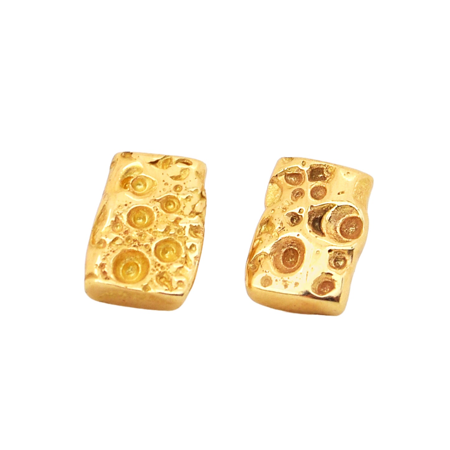 Sea Urchin Earring Studs - 18K Yellow Gold