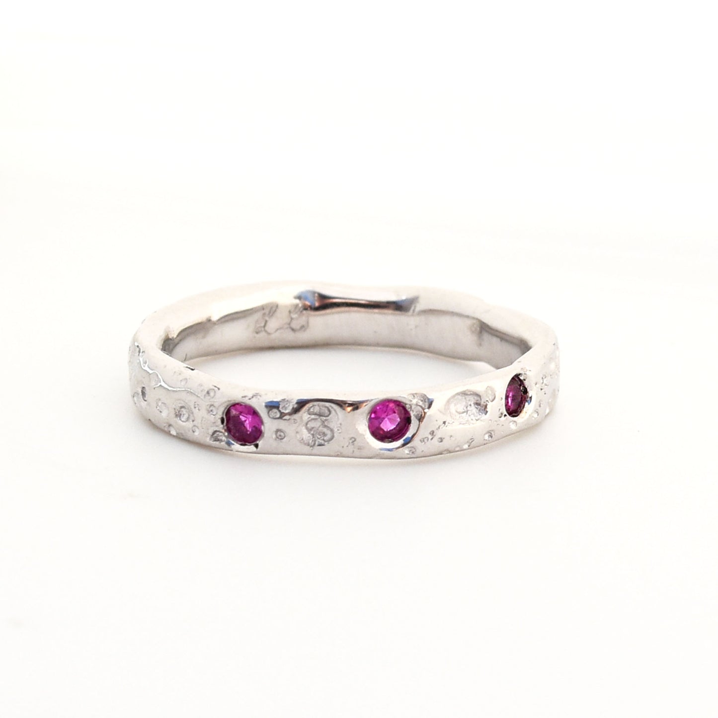 Sea Urchin Band - 18K white Gold and Pink Sapphires