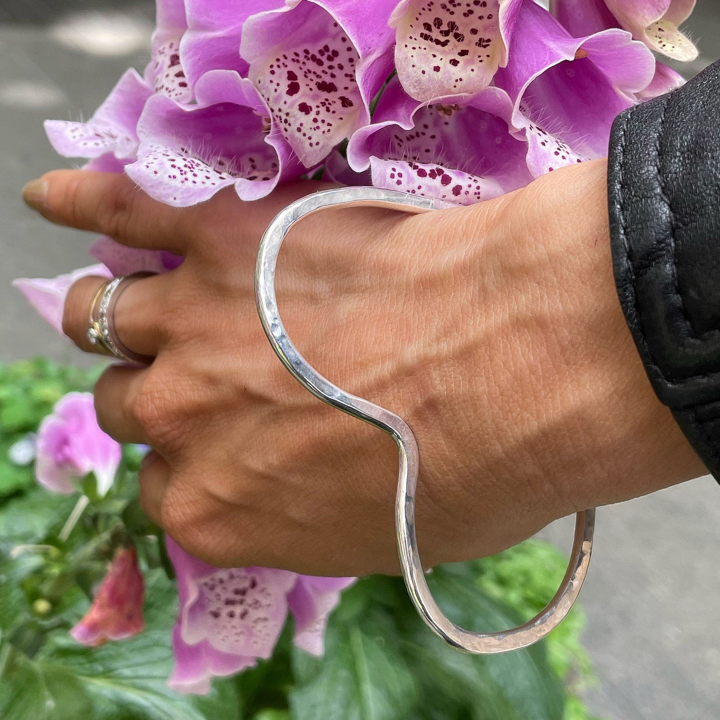 Heart Bangle - Sterling Silver
