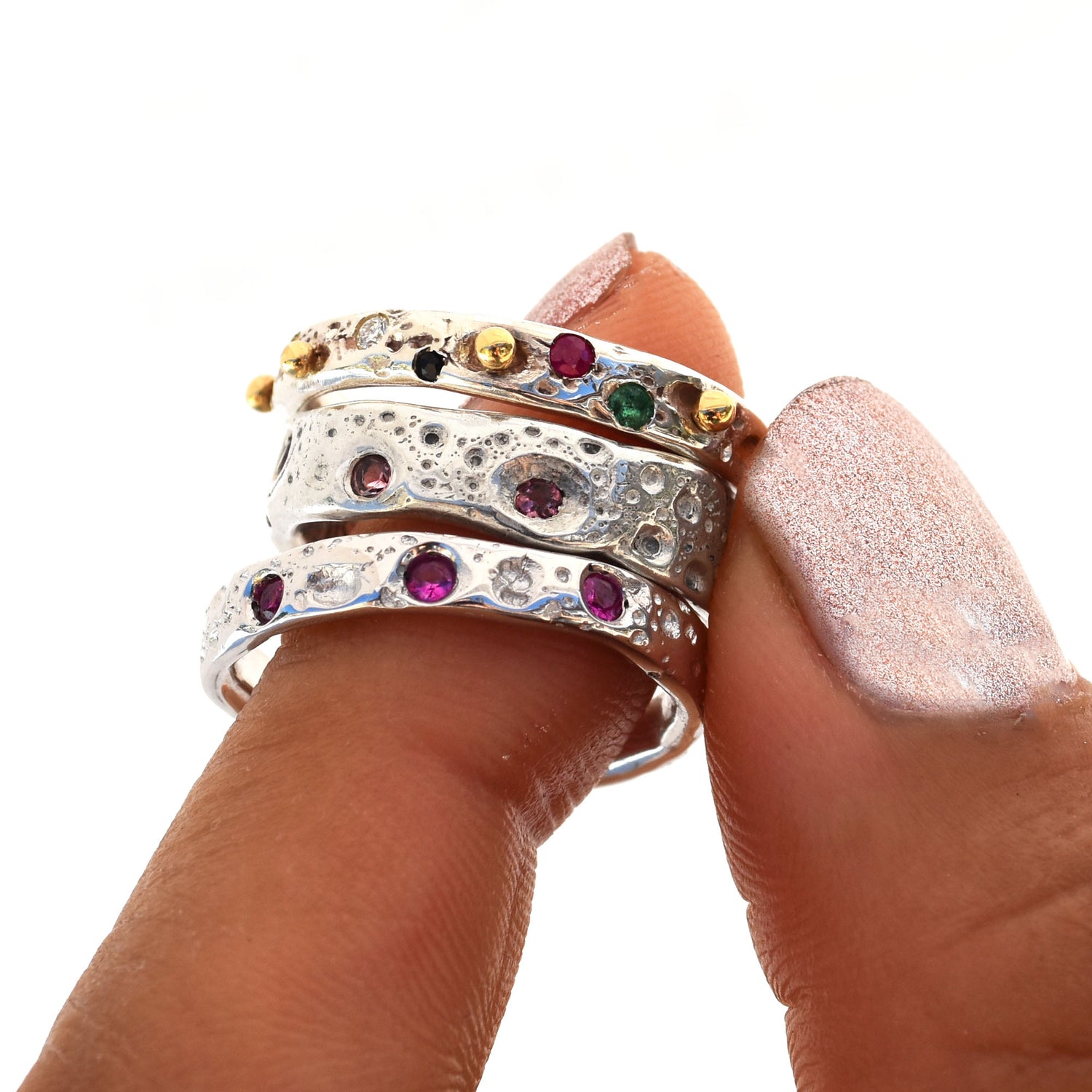 Sea Urchin Textured Rings