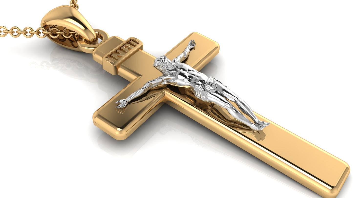 Crucifix Pendant - 18K Yellow gold
