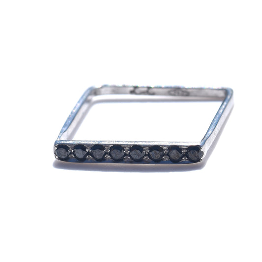 Black Diamond Pave Square Eternity Band
