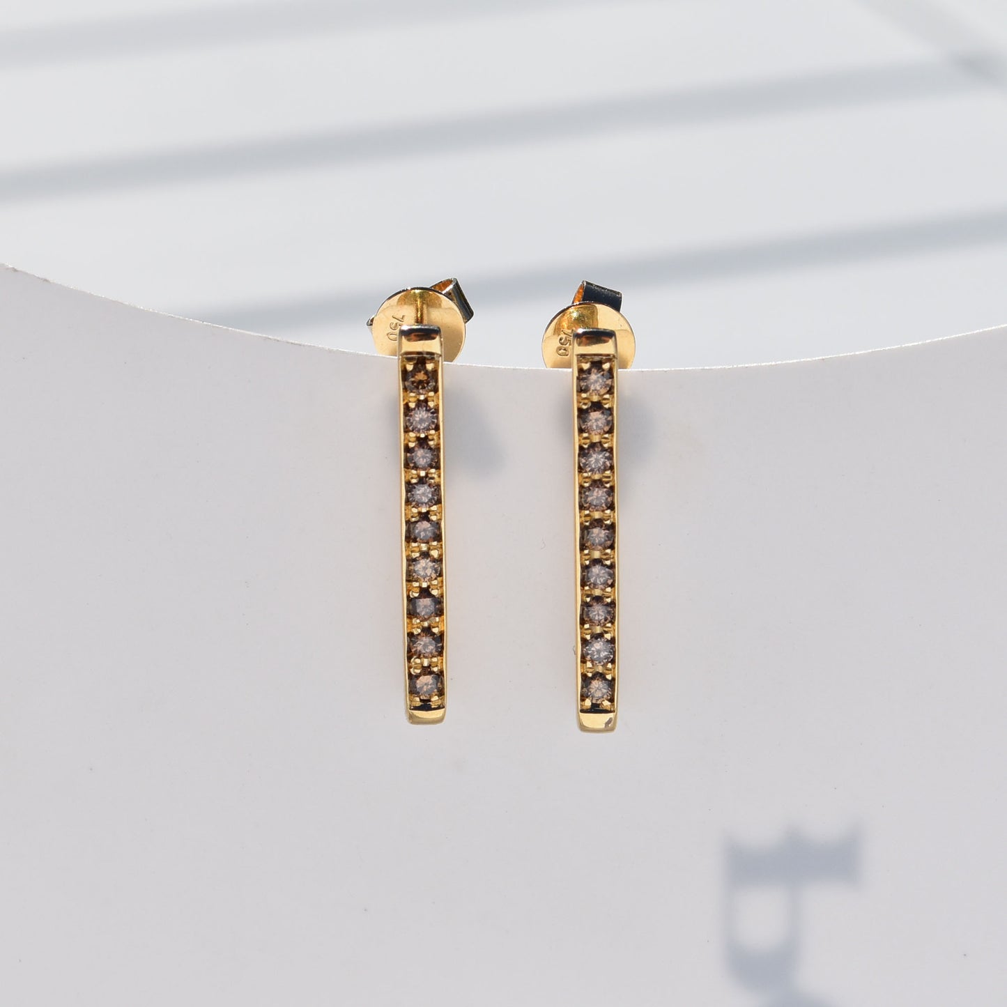 Cognac Diamond Pave Earring Bars