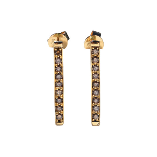 Cognac Diamond Pave Earring Bars