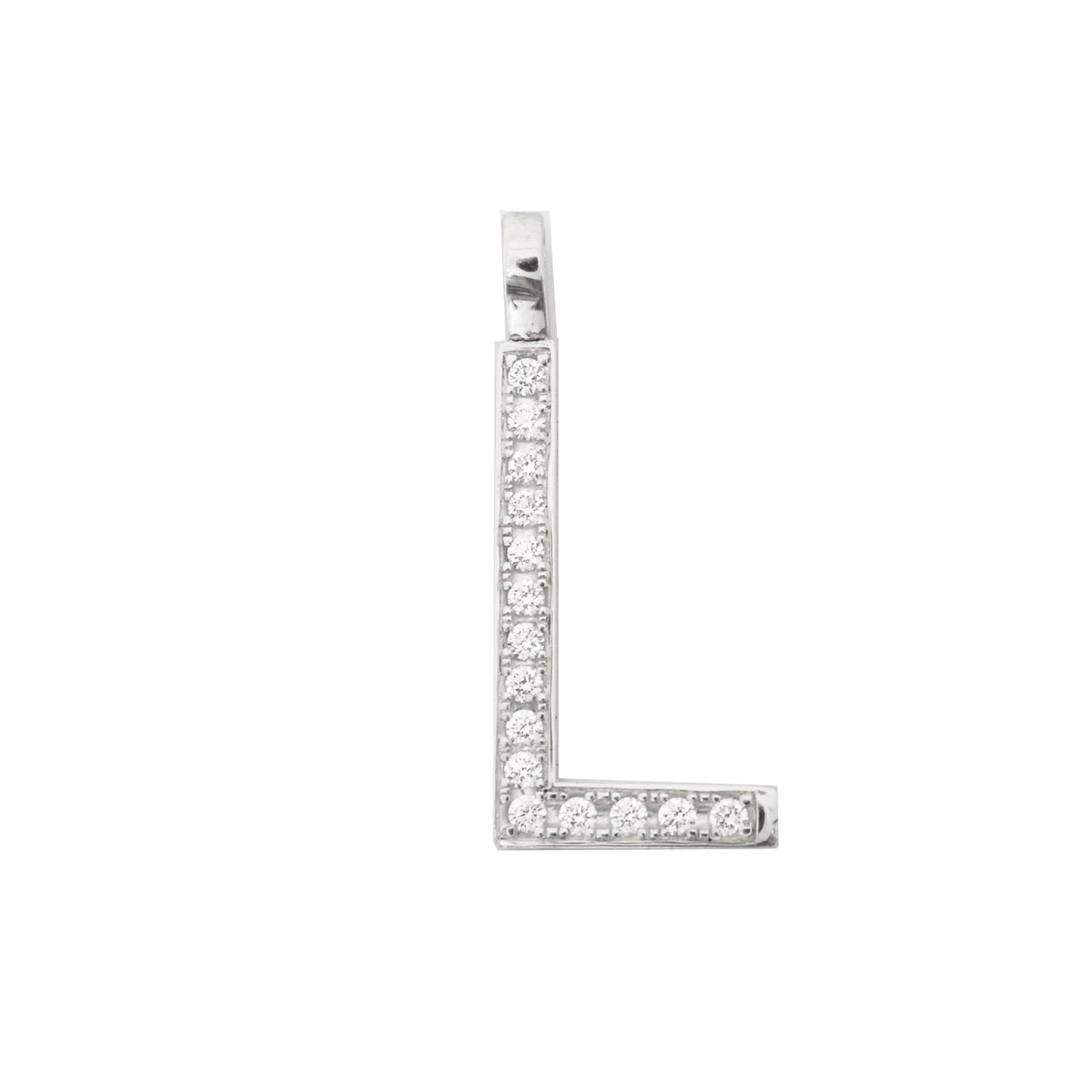 Large Initial Diamond Pave Pendant