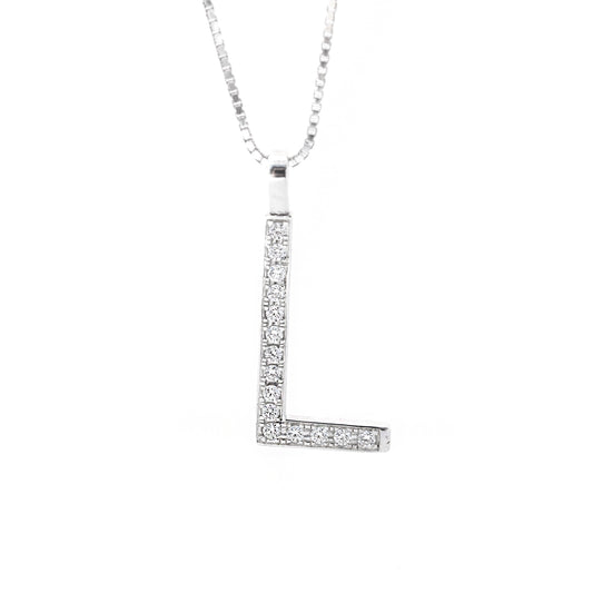 Large Initial Diamond Pave Pendant