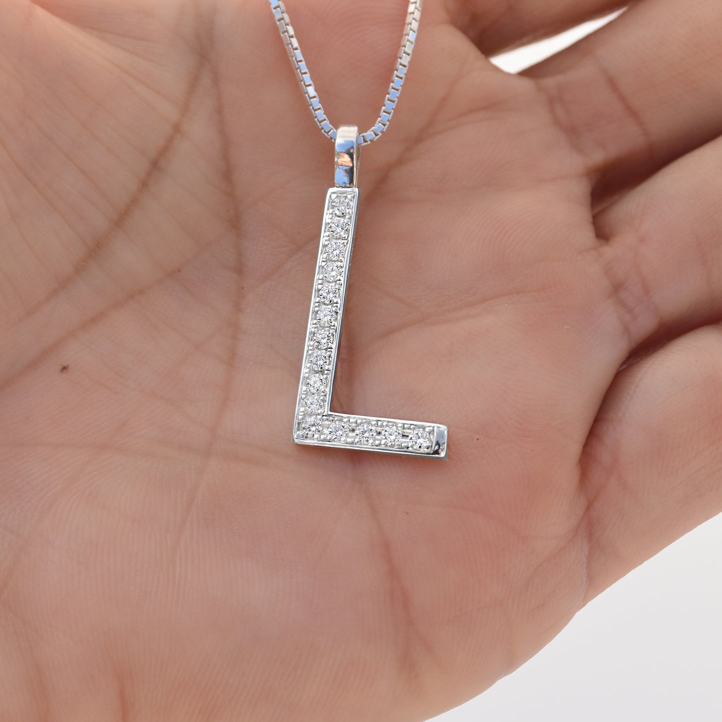 Large Initial Diamond Pave Pendant