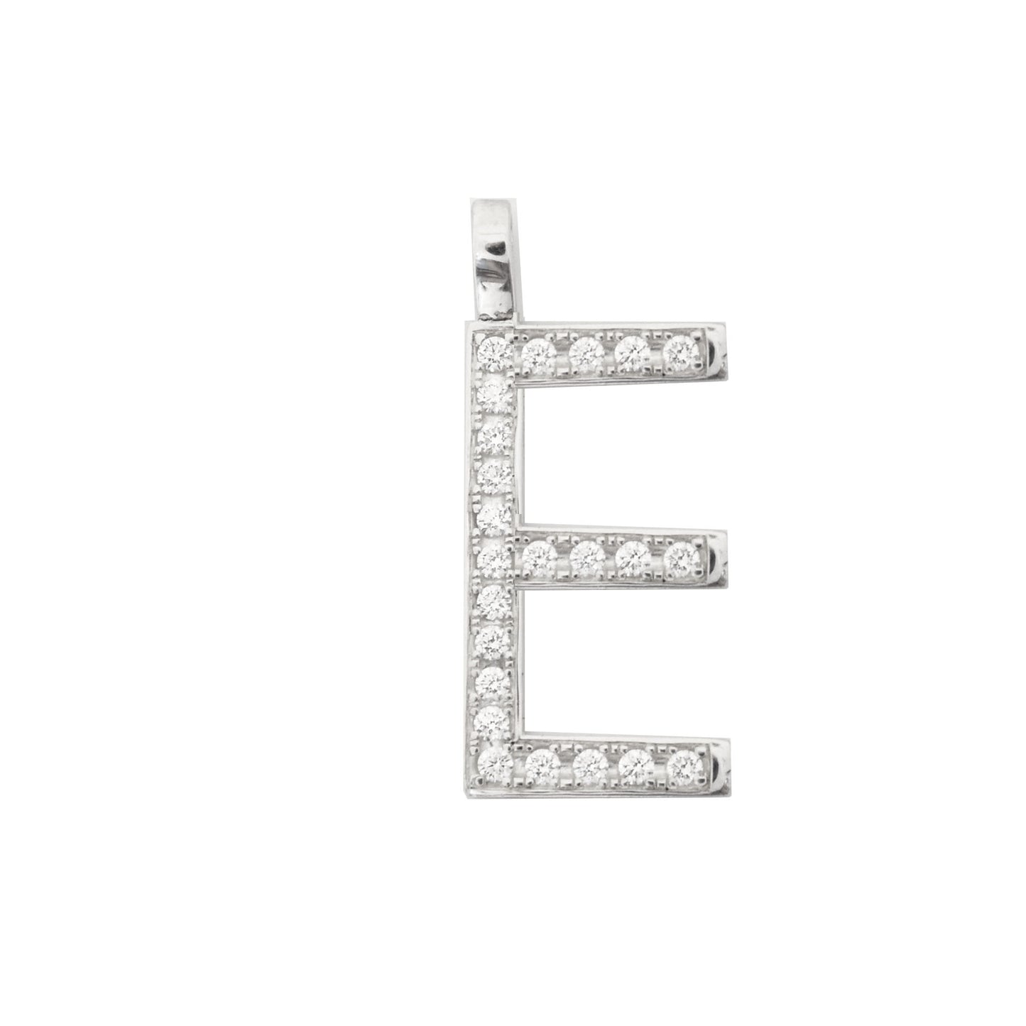 Large Initial Diamond Pave Pendant