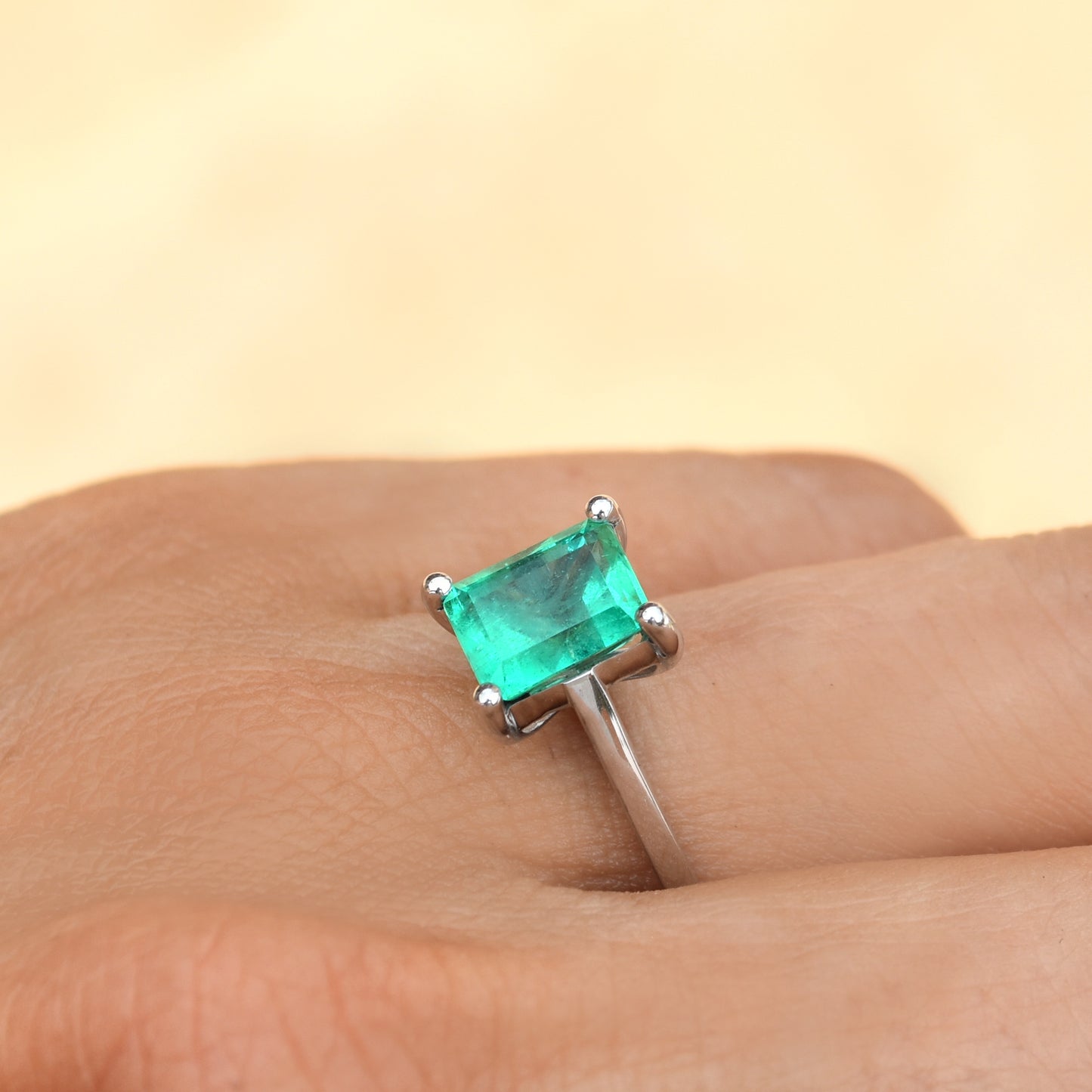 Emerald Solitaire Ring