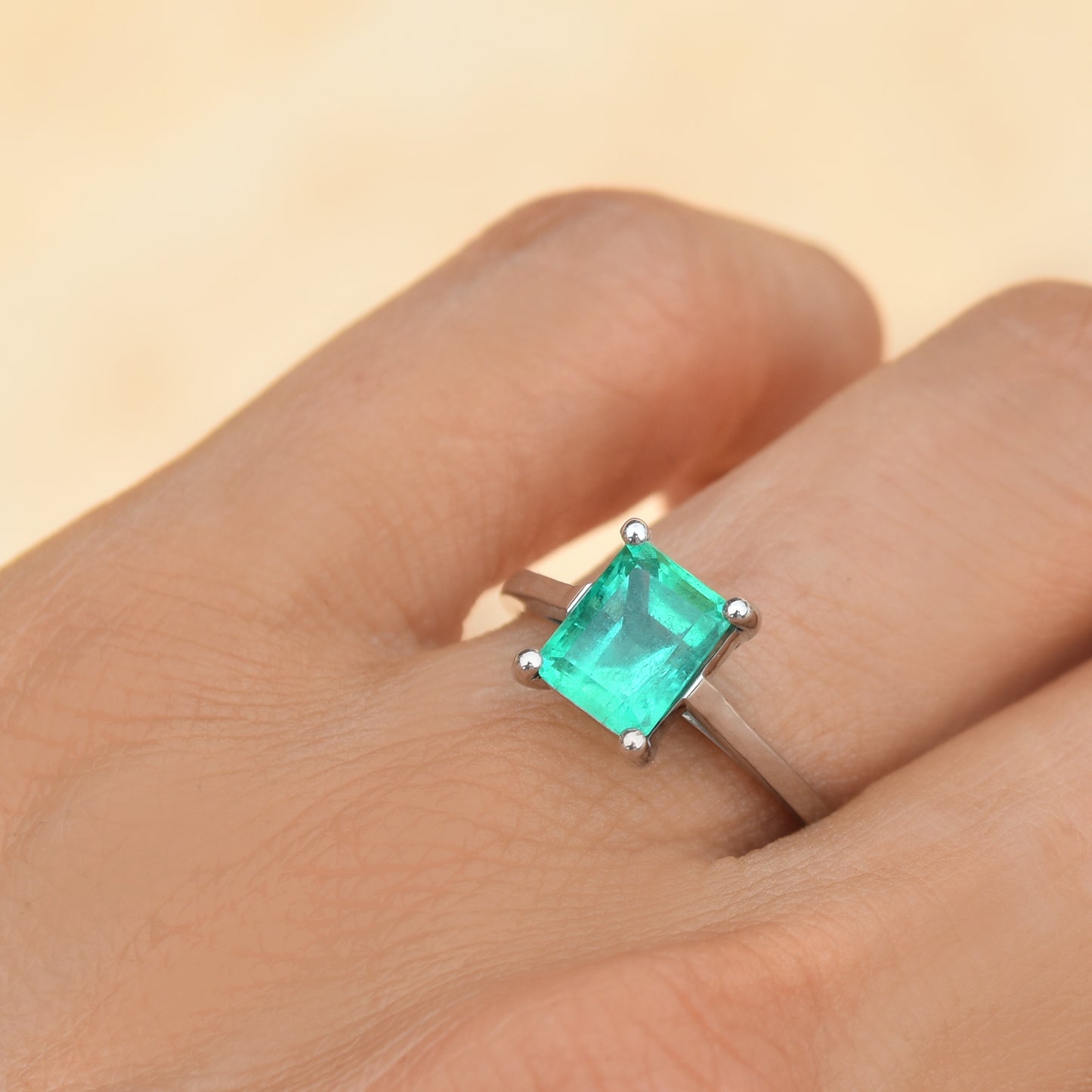 Emerald Solitaire Ring