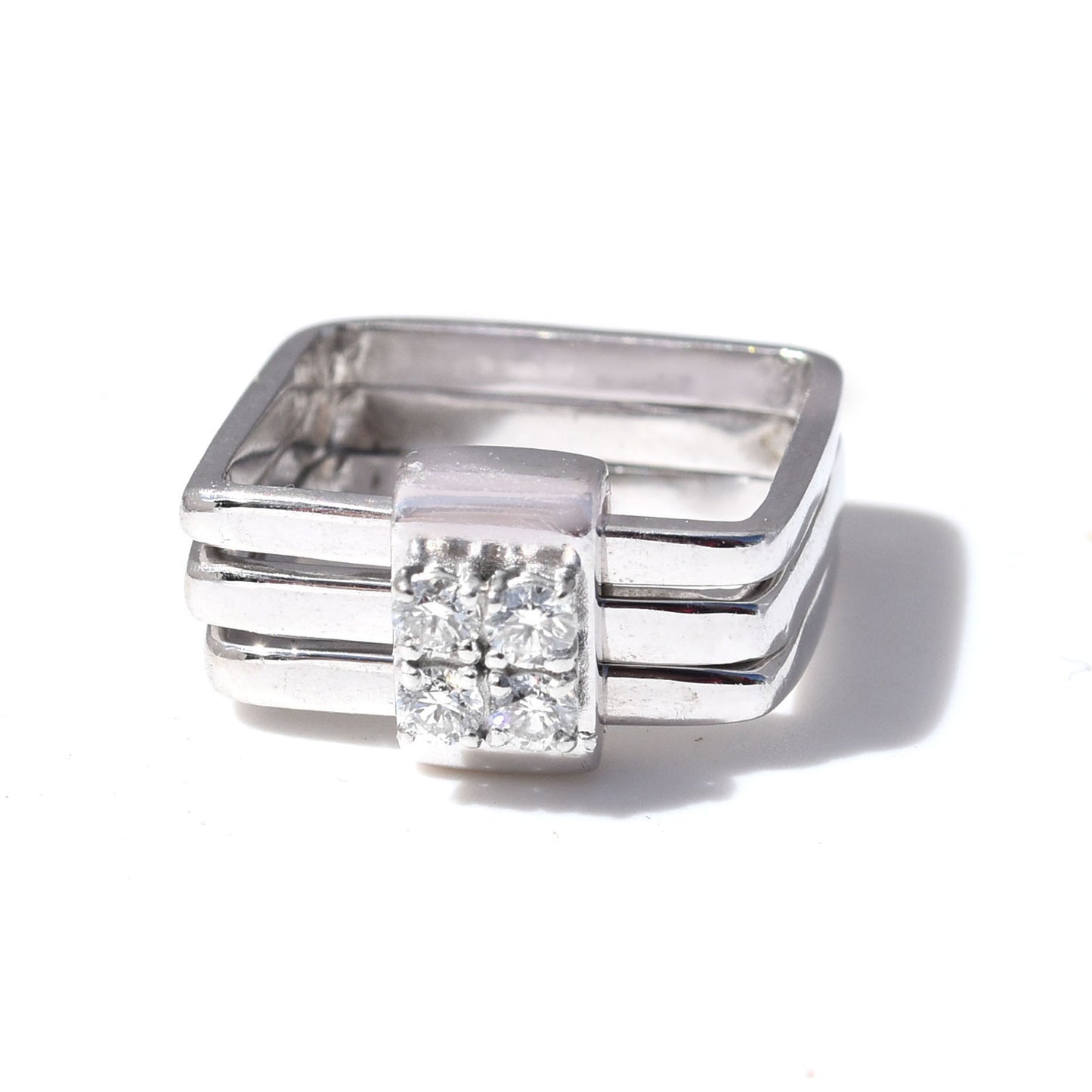 Firenze Ring -Diamond Cluster Set 18K White Gold