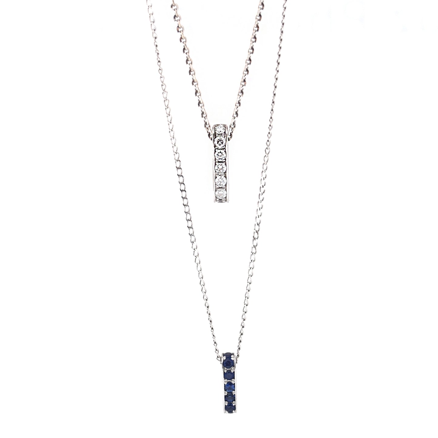 Firenze Pendant - Sapphire Pave 18K White Gold