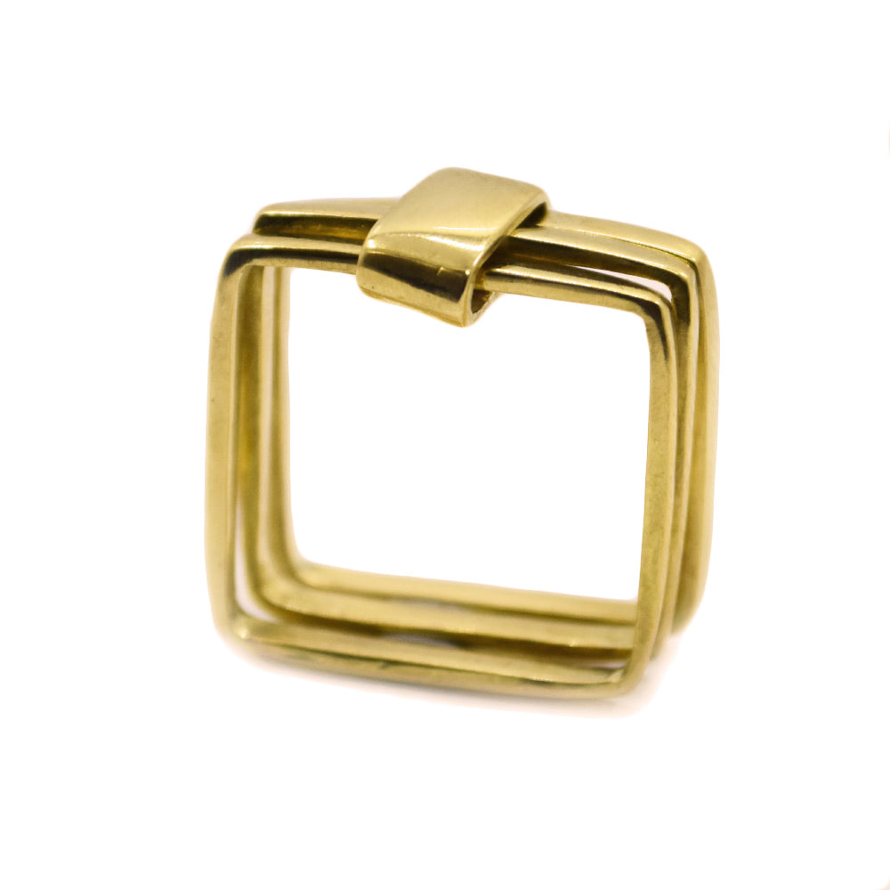 Firenze Ring Wide Bar - 18K Yellow Gold