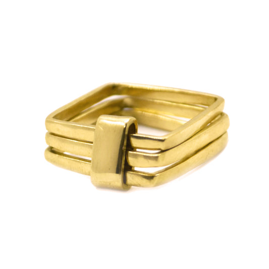 Firenze Ring Wide Bar - 18K Yellow Gold