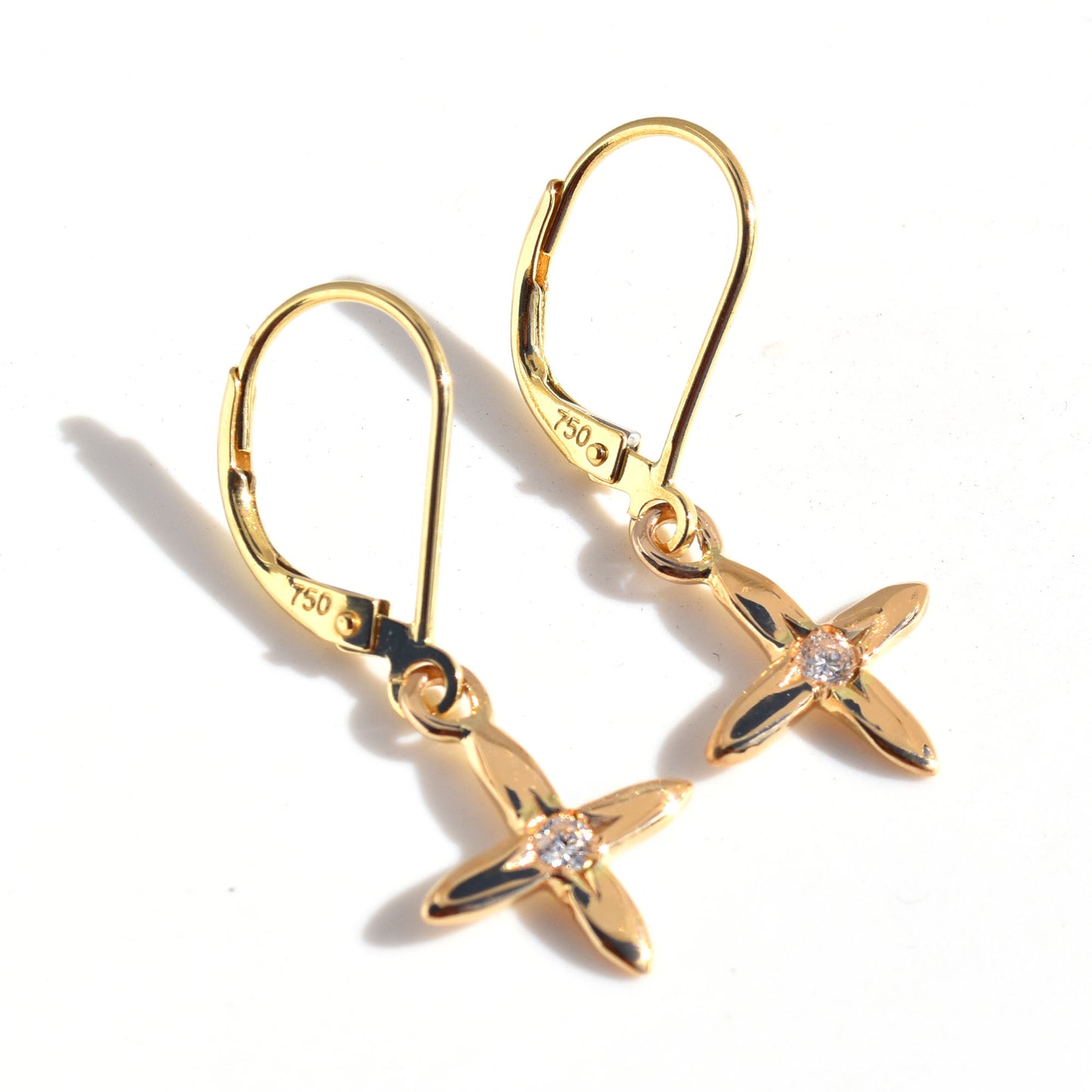 Flower Diamond  Continental Clip Earrings