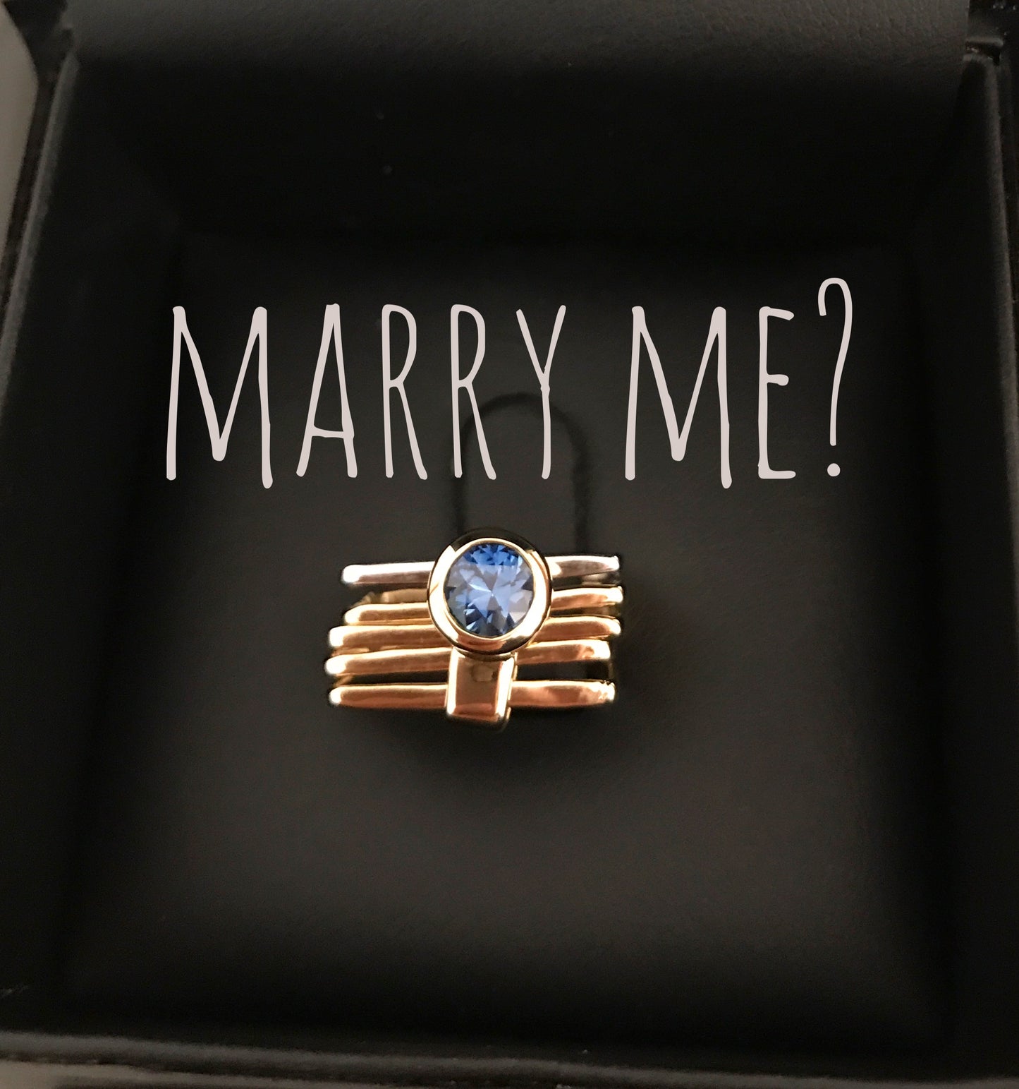 Firenze Ring - Sapphire Bezel Set Two Tone 18K Gold