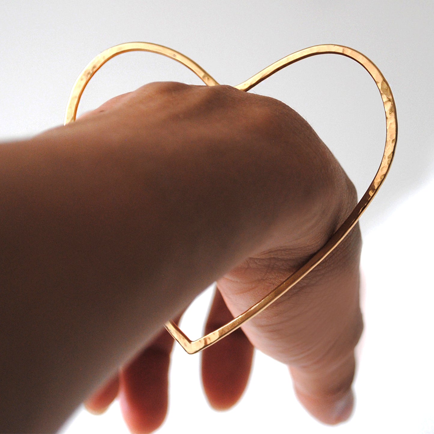 Heart Bangle - 18K Yellow Gold