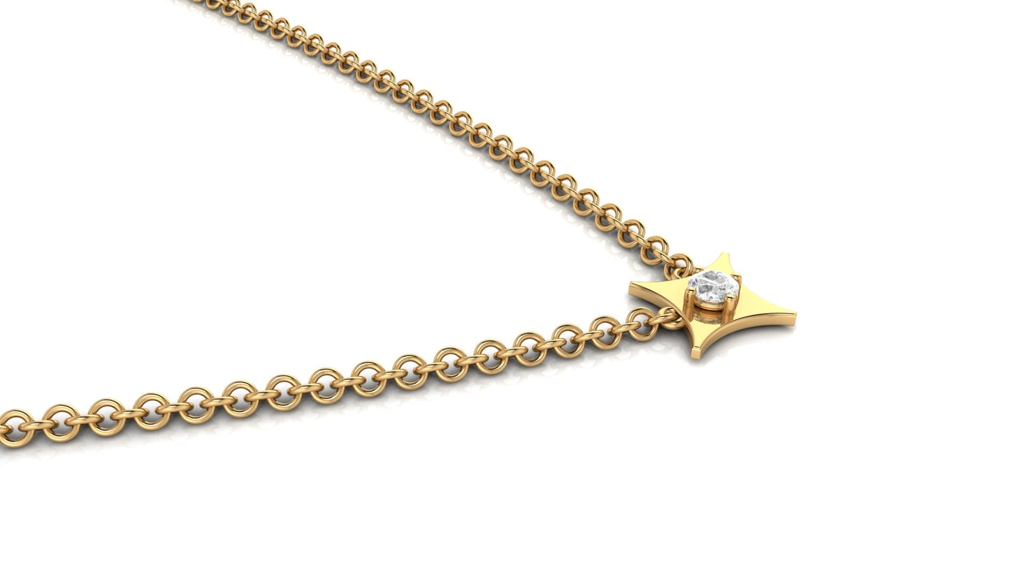 Stella Maris Diamond Necklace - 18K yellow Gold