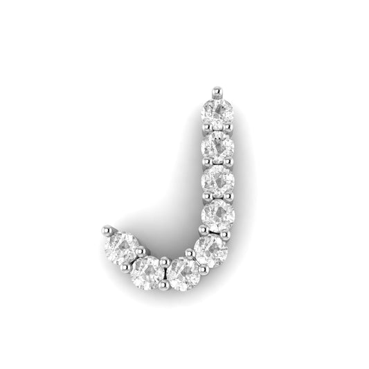 Diamond Cluster Initial Pendant - J