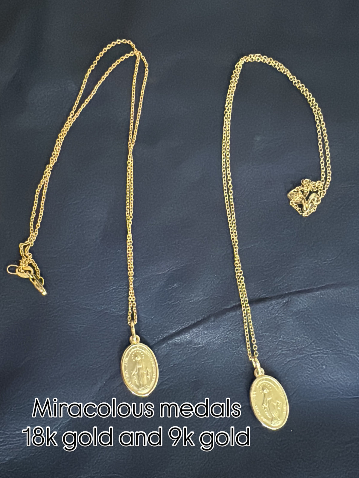 18K Yellow gold Our Lady Miracolous Medal