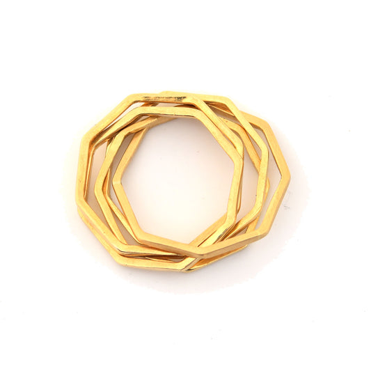 Octagon Interlock Ring - 18K Yellow gold