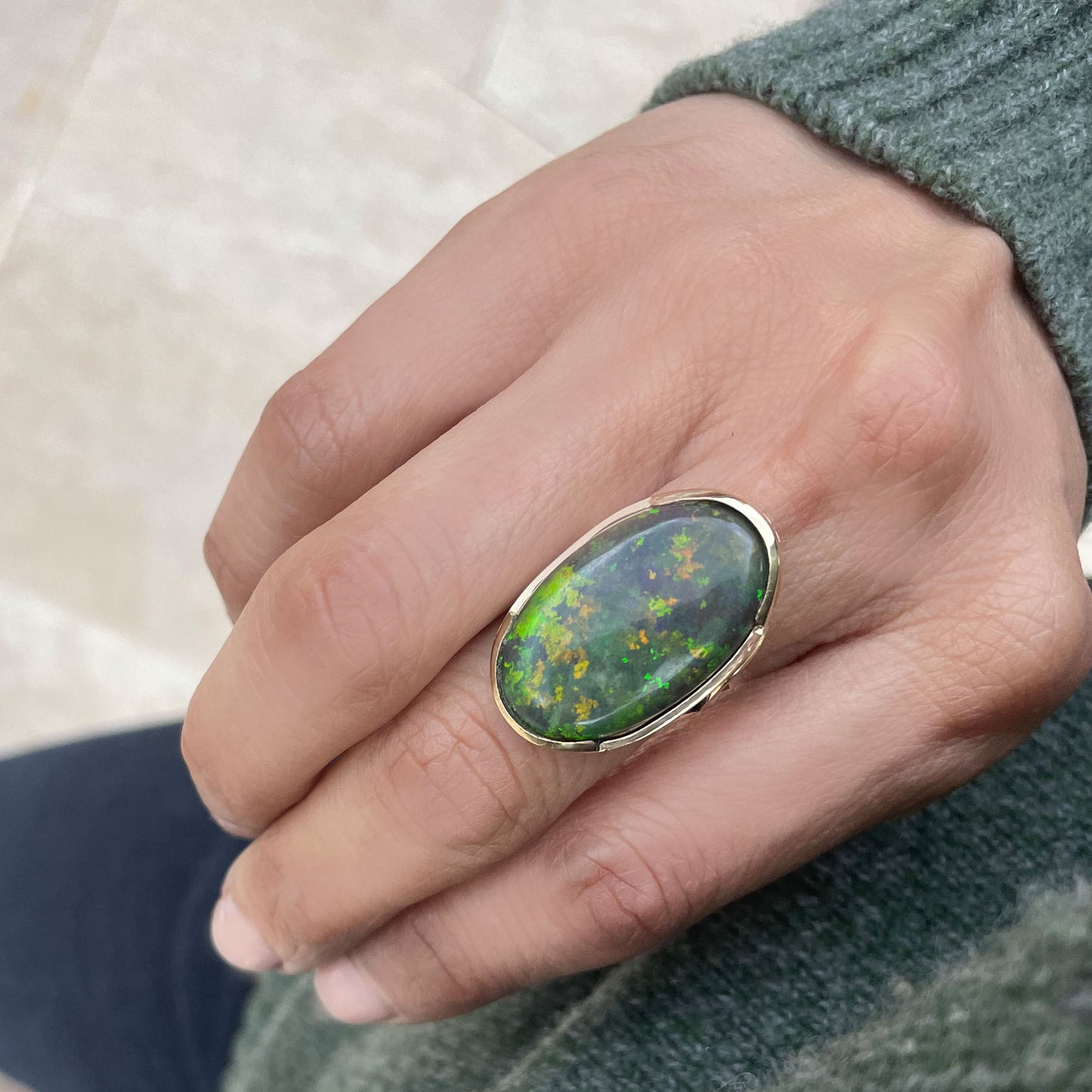 Opal Dress Ring - 18K Yellow Gold