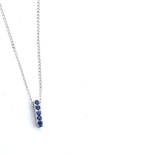 Firenze Pendant - Sapphire Pave 18K White Gold