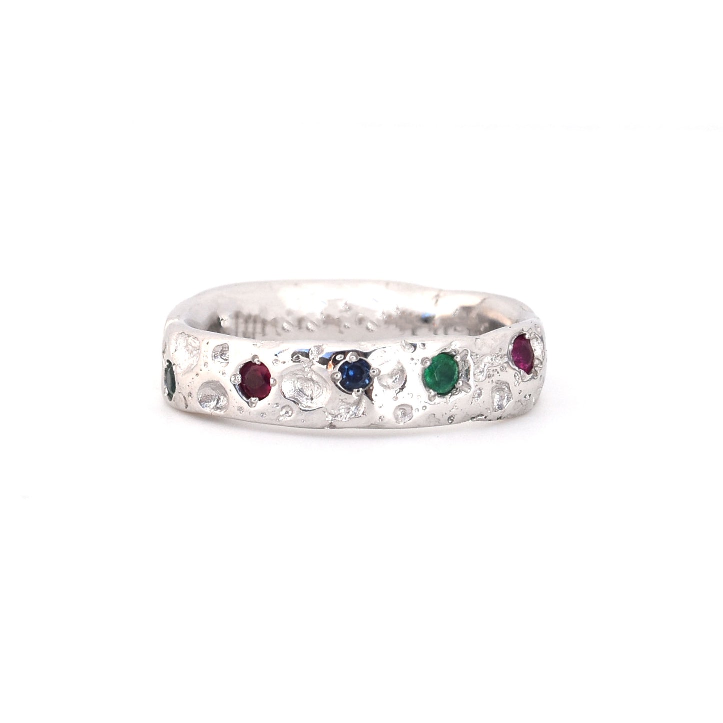 Sea Urchin Gemstone Ring - 18K White Gold