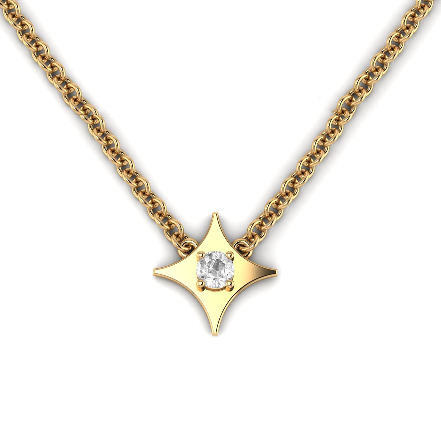 Stella Maris Diamond Necklace - 18K yellow Gold