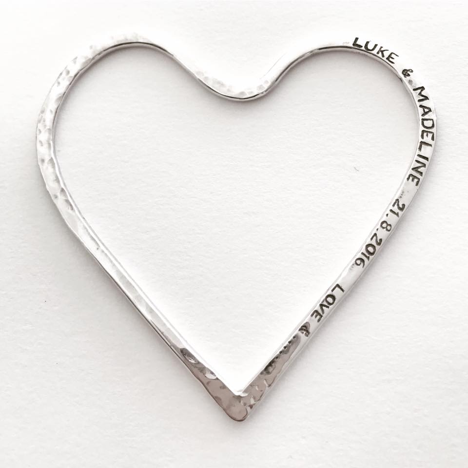 Heart Bangle - Sterling Silver